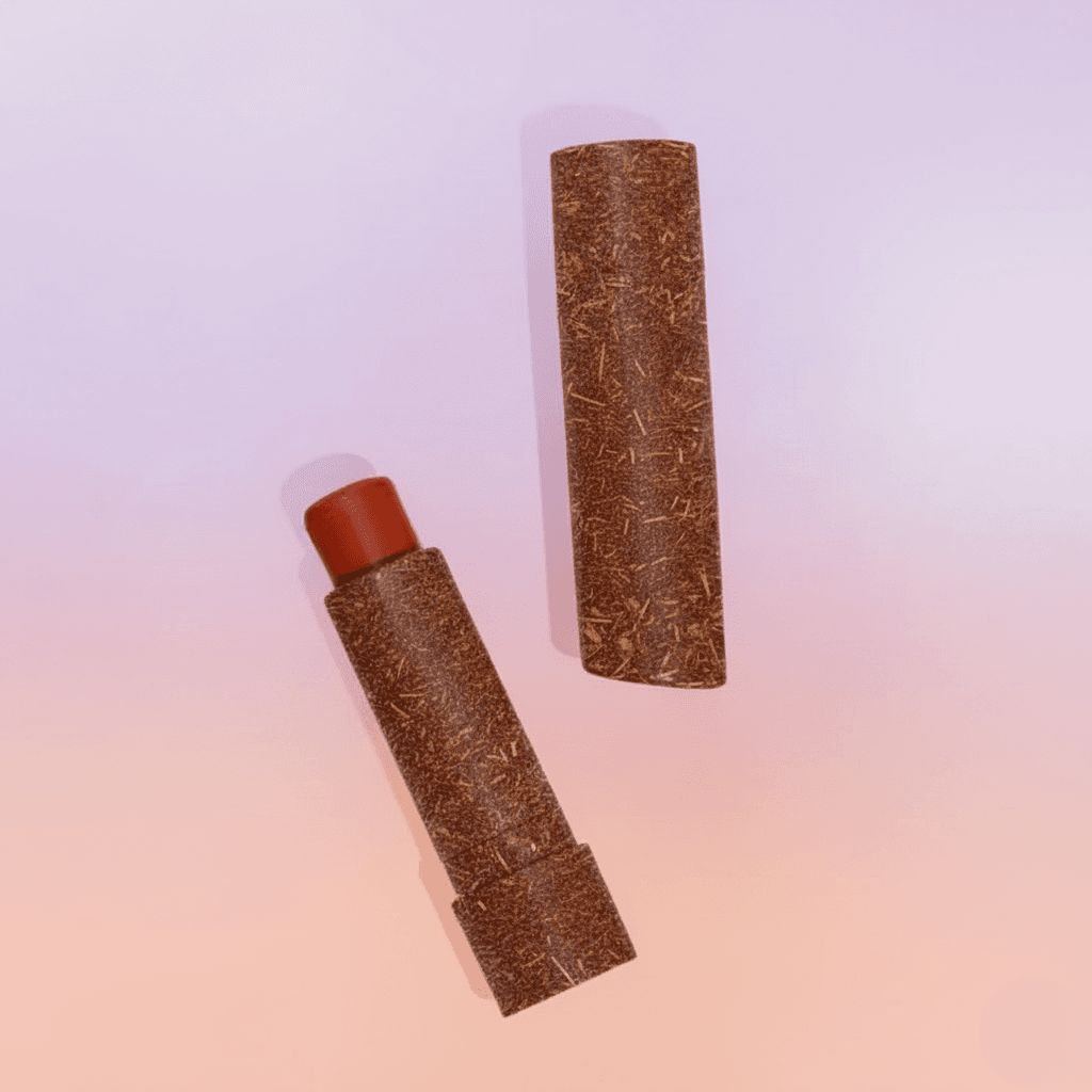 Lipstick in sustainable fibrous packaging