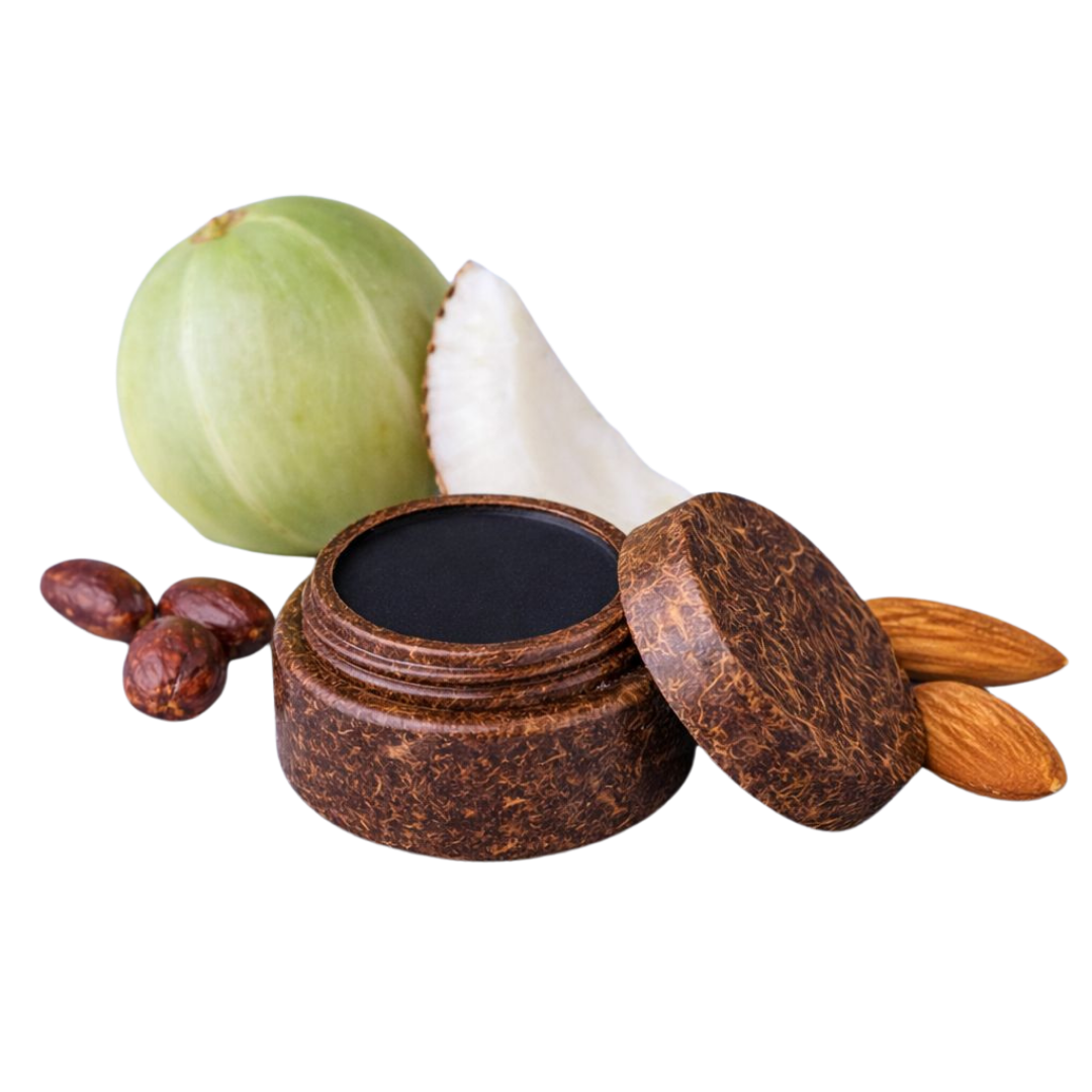 GreenAmor compostable packaging jar with scrub